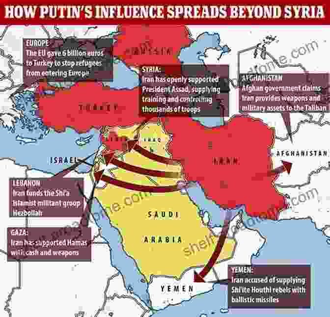 A Map Of The Middle East With Russia And Iran Highlighted, Indicating Their Growing Alliance. Northern Storm Rising: Russia Iran And The Emerging End Times Military Coalition Against Israel