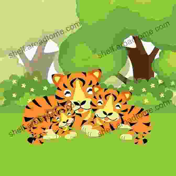 A Tiger Family Resting In The Shade Of A Tree. The Tiger In The Grass: Stories And Other Inventions