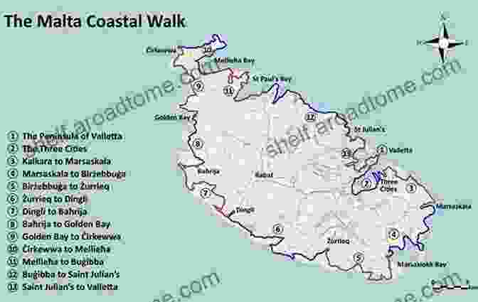 Cover Image Of Malta Coastal Walk Book, Showing A Panoramic View Of The Maltese Coastline Malta Coastal Walk (Walks Malta And Gozo 3)