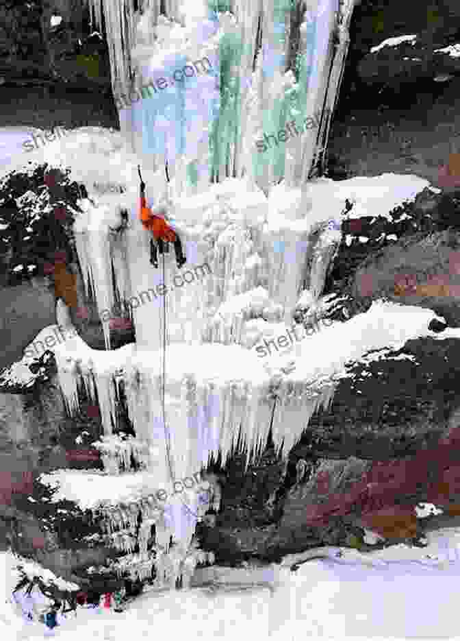 Ice Climber Hanging On A Frozen Waterfall, Surrounded By Icy Cliffs Geology Of Southeast Alaska: Rock And Ice In Motion