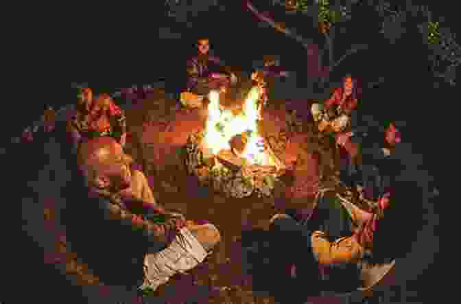 Kids Gathered Around A Campfire, Listening Intently To A Storyteller The Dino Boneyard (Rusty Wilson S Bigfoot Campfire Stories)