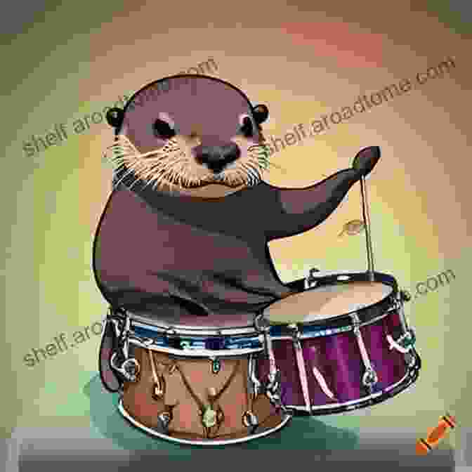 Otter Playing Drums With Animal Friends Tap Tap Swish: Otter Counts The Band