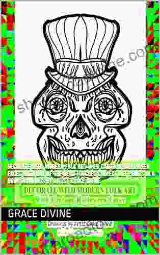 DECORATE WITH MODERN FOLK ART Wild Cartoon Halloween Faces With Day Of The Dead Touches COLLECT ART PRINTS IN A Drawings By Artist Grace Divine (Halloween (for Fun And Entertainment Purposes Only))